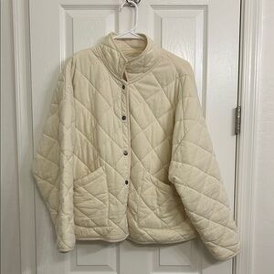 Z Supply Off-White Quilted Puffer Jacket, color Bone